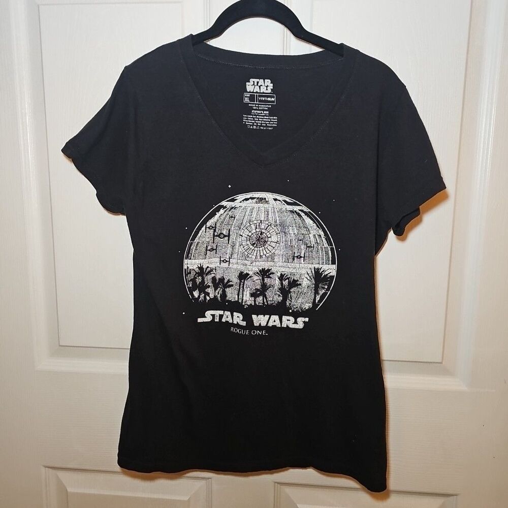 Star Wars Black Graphic Tee-shirt Rogue One Death Star XL
